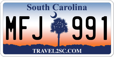 SC license plate MFJ991