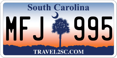 SC license plate MFJ995