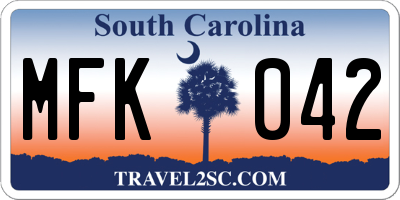 SC license plate MFK042