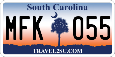 SC license plate MFK055