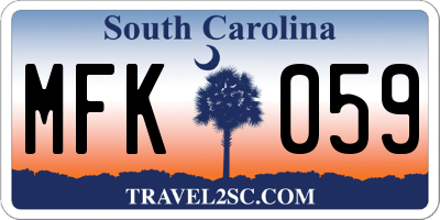 SC license plate MFK059