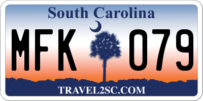 SC license plate MFK079
