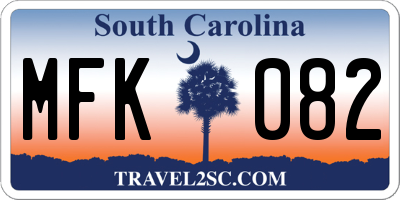 SC license plate MFK082