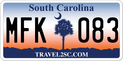 SC license plate MFK083