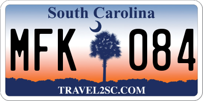 SC license plate MFK084