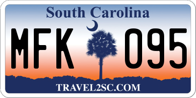 SC license plate MFK095