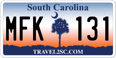 SC license plate MFK131