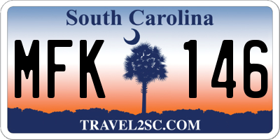 SC license plate MFK146