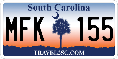 SC license plate MFK155