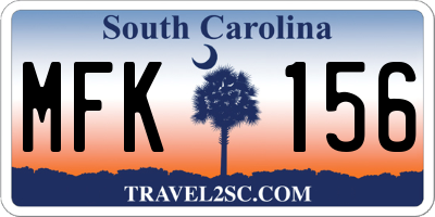 SC license plate MFK156