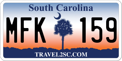 SC license plate MFK159