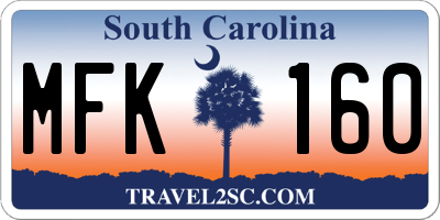 SC license plate MFK160