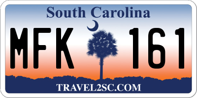 SC license plate MFK161