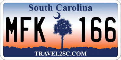 SC license plate MFK166