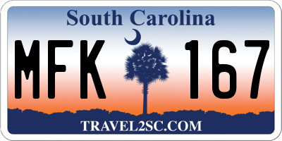 SC license plate MFK167