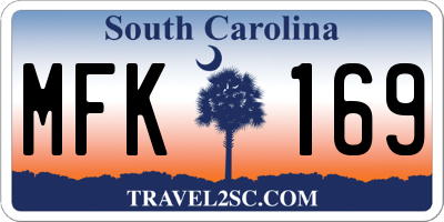 SC license plate MFK169