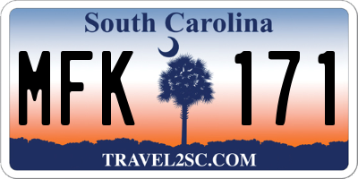 SC license plate MFK171