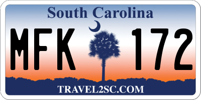 SC license plate MFK172