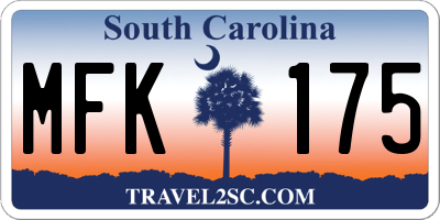 SC license plate MFK175