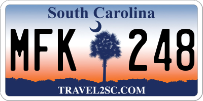 SC license plate MFK248