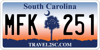 SC license plate MFK251