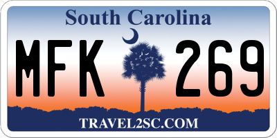 SC license plate MFK269