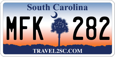 SC license plate MFK282