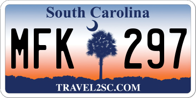 SC license plate MFK297