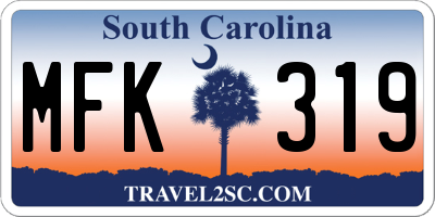 SC license plate MFK319