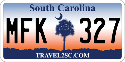SC license plate MFK327