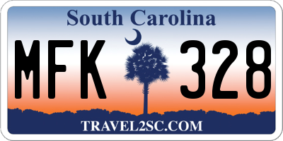 SC license plate MFK328
