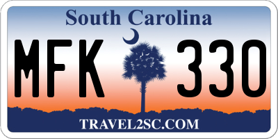 SC license plate MFK330