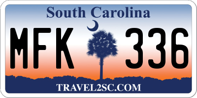 SC license plate MFK336