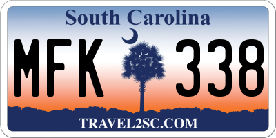 SC license plate MFK338
