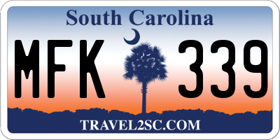 SC license plate MFK339