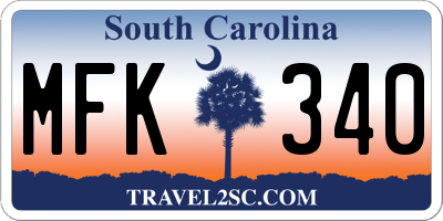 SC license plate MFK340