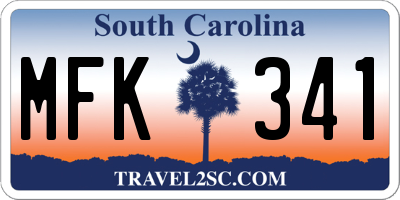 SC license plate MFK341