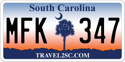 SC license plate MFK347