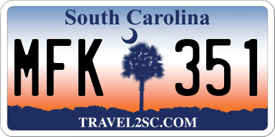 SC license plate MFK351