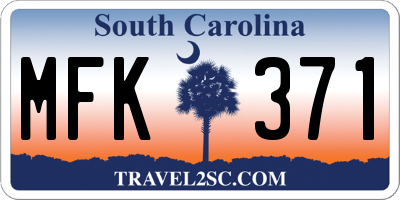 SC license plate MFK371