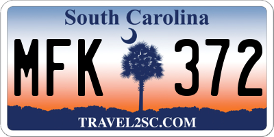 SC license plate MFK372