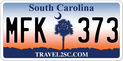 SC license plate MFK373
