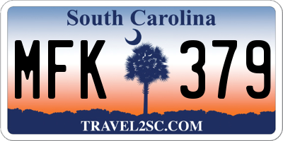 SC license plate MFK379
