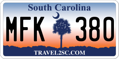 SC license plate MFK380