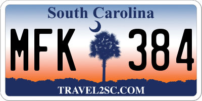 SC license plate MFK384