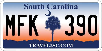 SC license plate MFK390
