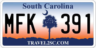 SC license plate MFK391