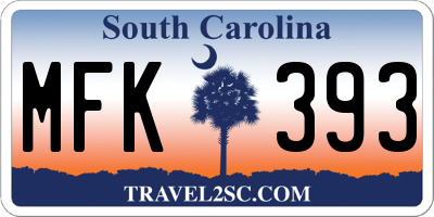 SC license plate MFK393