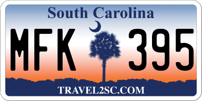 SC license plate MFK395