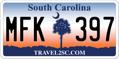 SC license plate MFK397